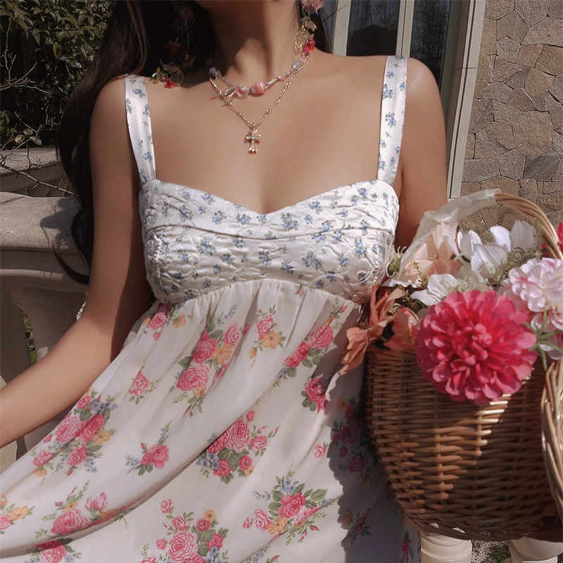 Romantic Floral Quilted Bustier Dress