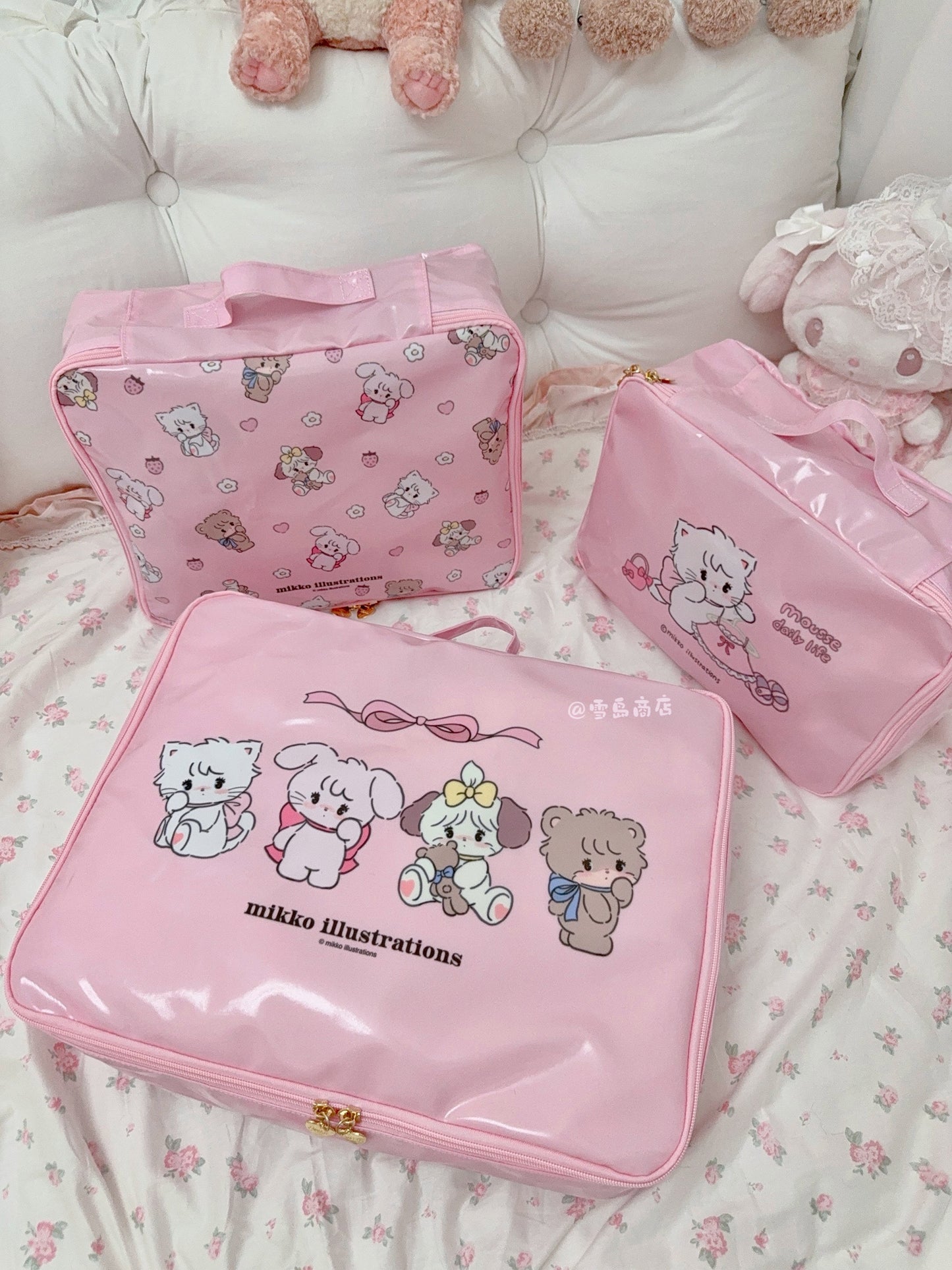 kawaii pink storage bag