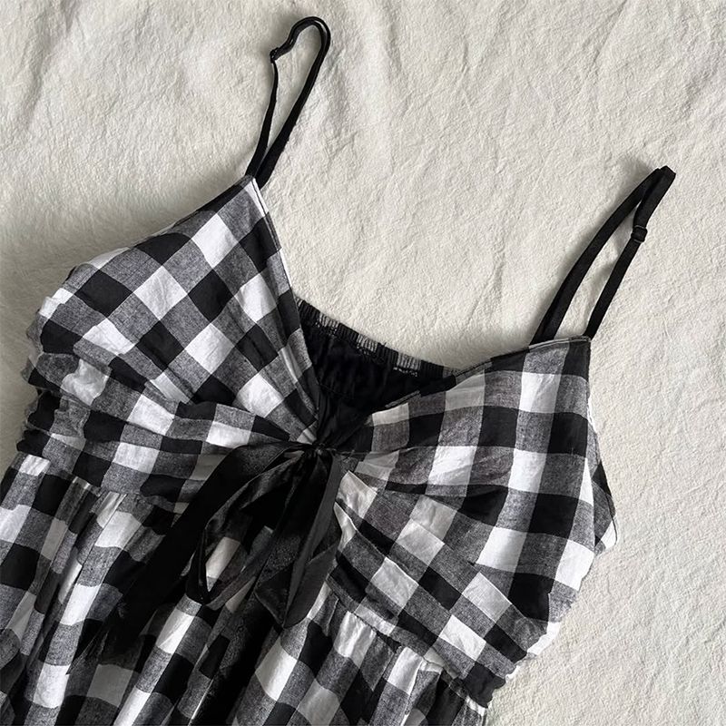 Black and white plaid suspenders