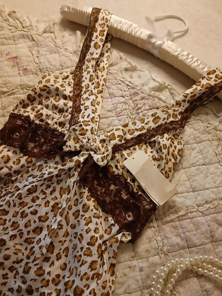 Y2K Leopard Lace Camisole