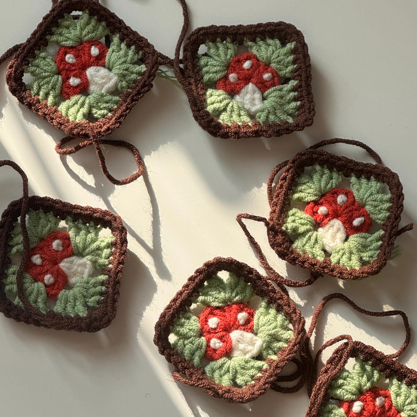 diy crochet Forest mushroom earphone bag kit