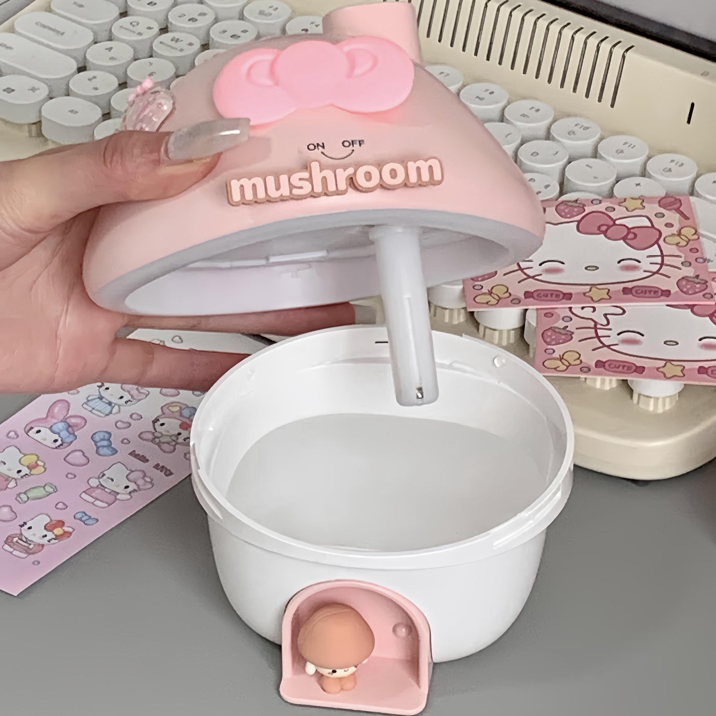 cute kitty mushroom humidifier