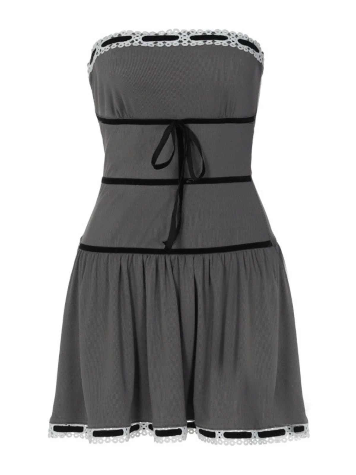 French Lace Splicing Tube Top Dress