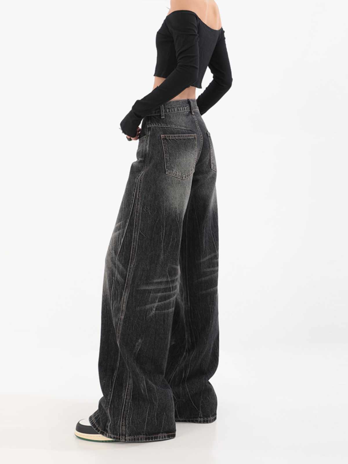 Grunge Retro Distressed Baggy Jeans