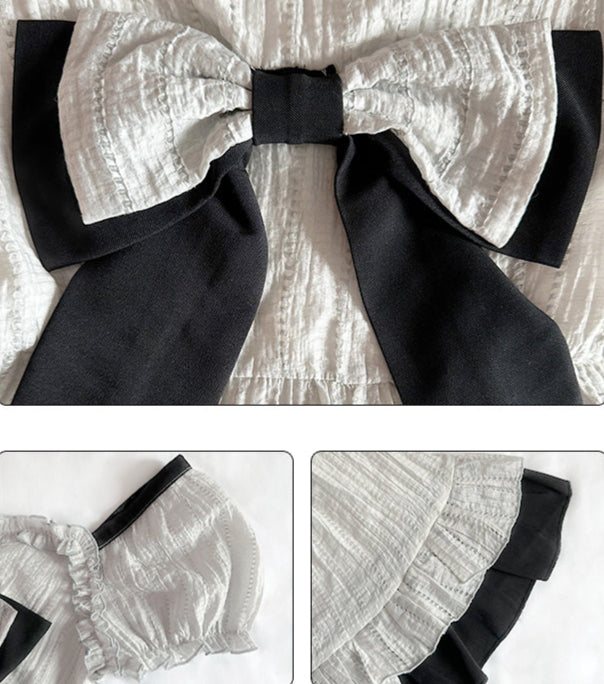 Gray Bow Tie Acubi Dress