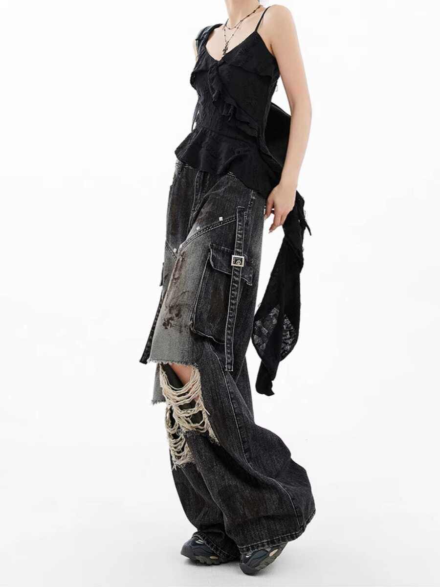 Y2K Grunge Street Distressed Baggy Jeans
