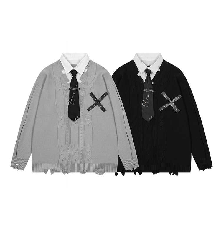 Preppy Polo Tie Sweater
