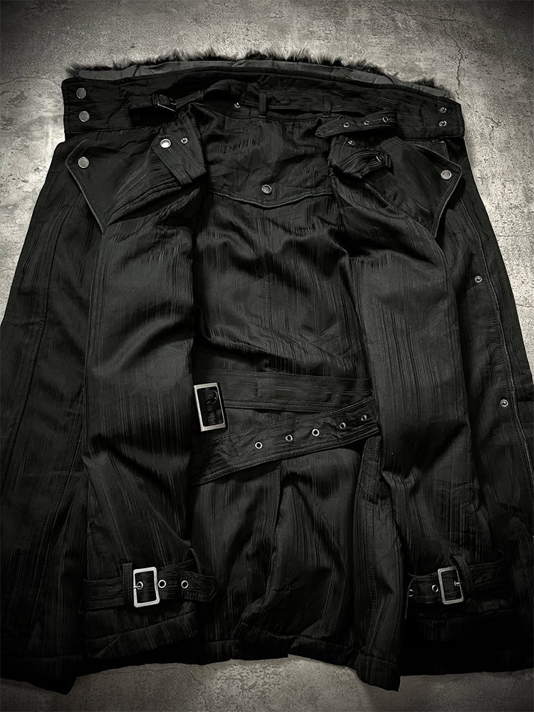 goth retro fur collar jacket