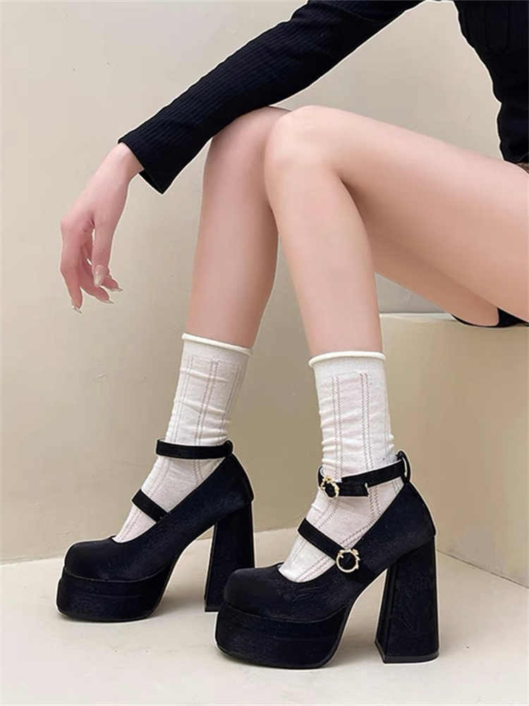 Peach Bow Lolita High Heels