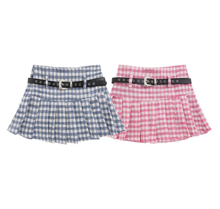 Preppy Sweet Plaid Pleated Skirt
