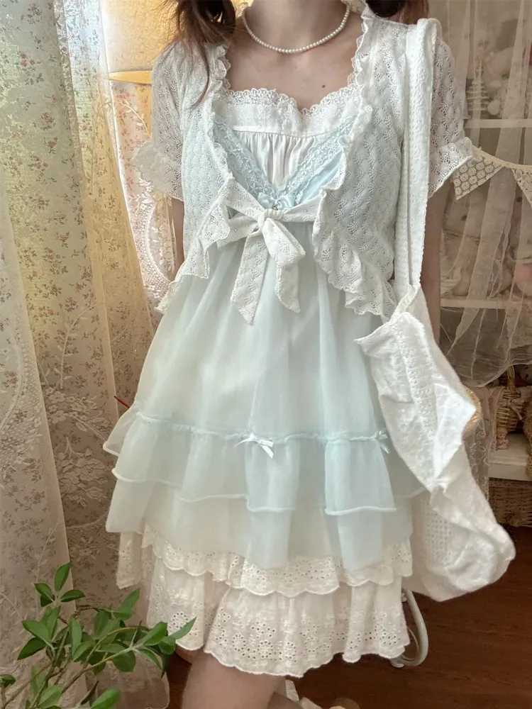 Vintage Baby Blue Skirt Three-piece Suit