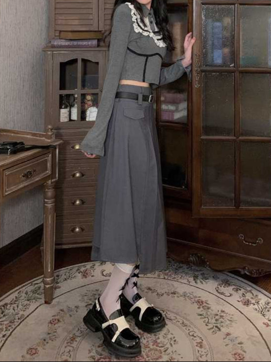 Model Preppy Retro Mid-Length Skirt