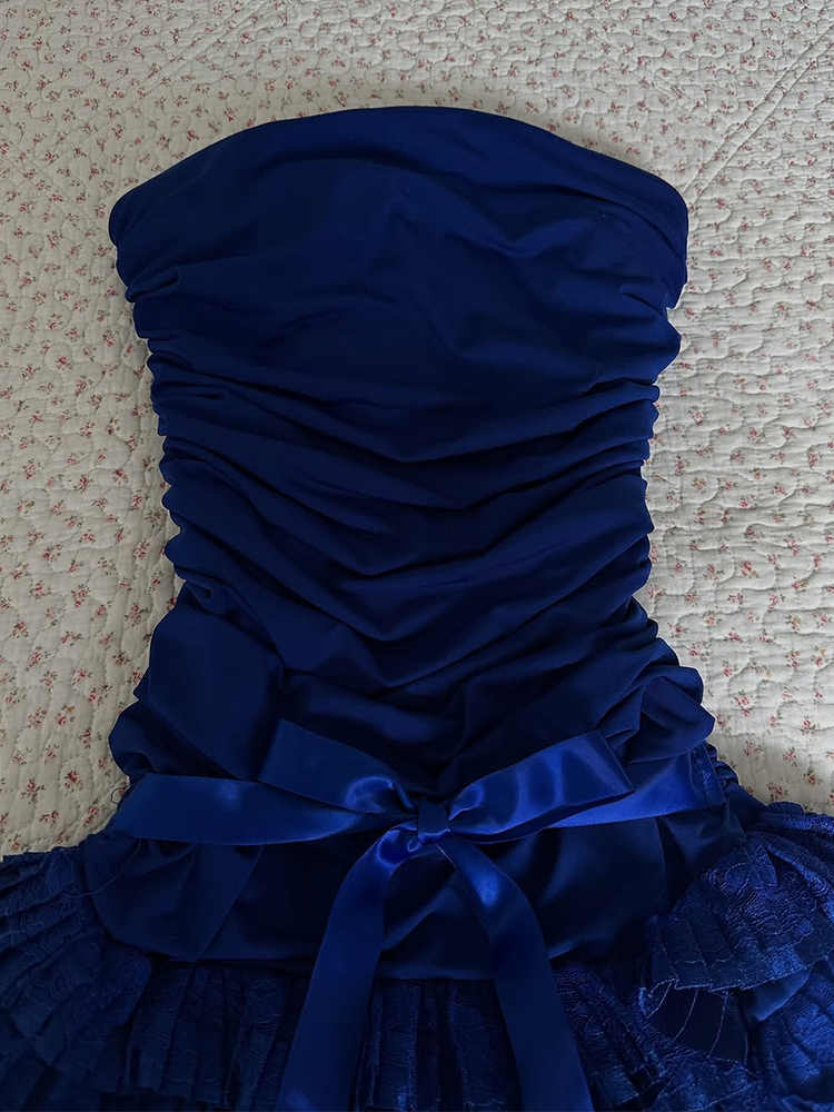 Retro Lace Tube Top Dress