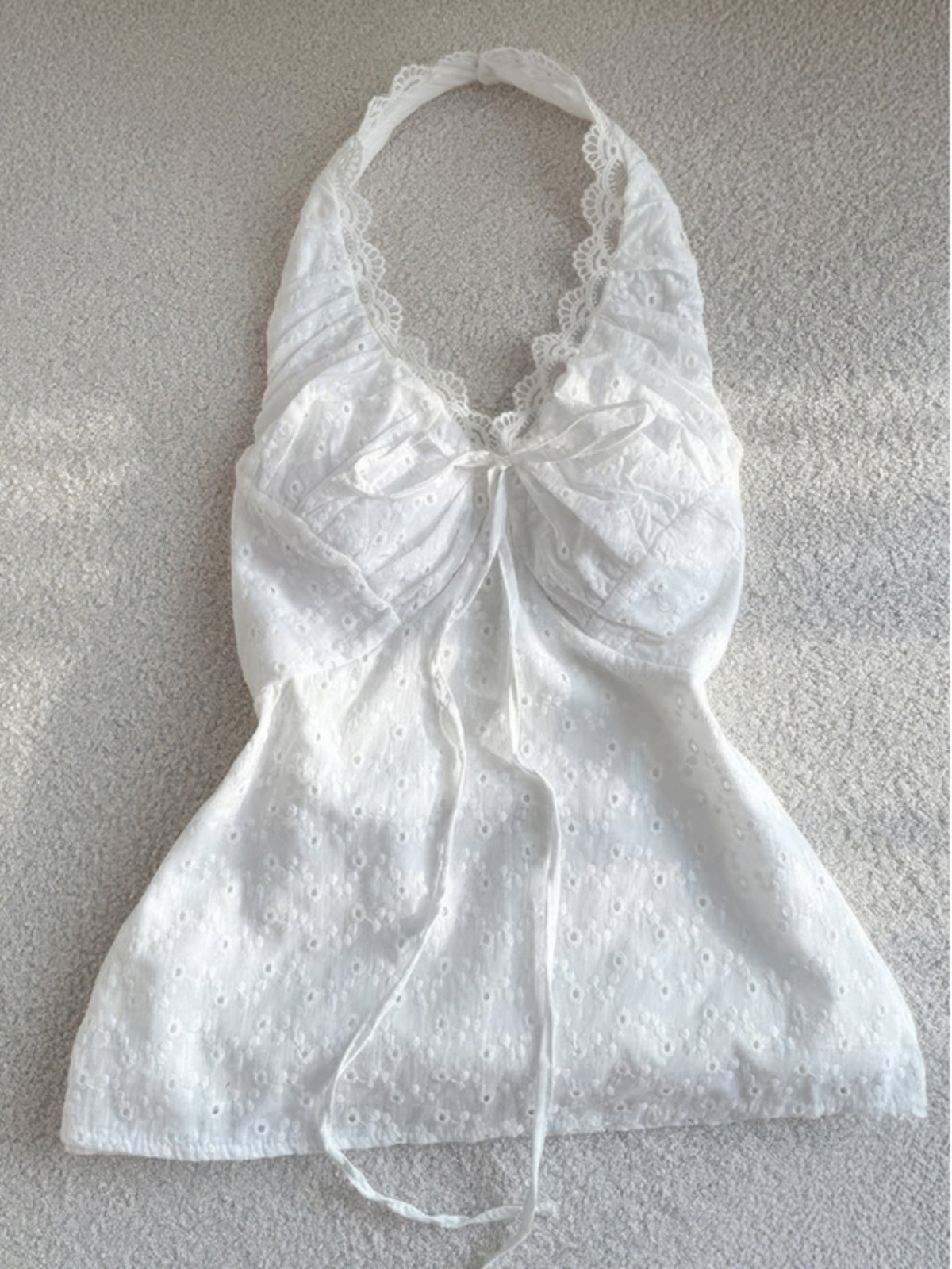 Original vintage lace patchwork halter neck camisole