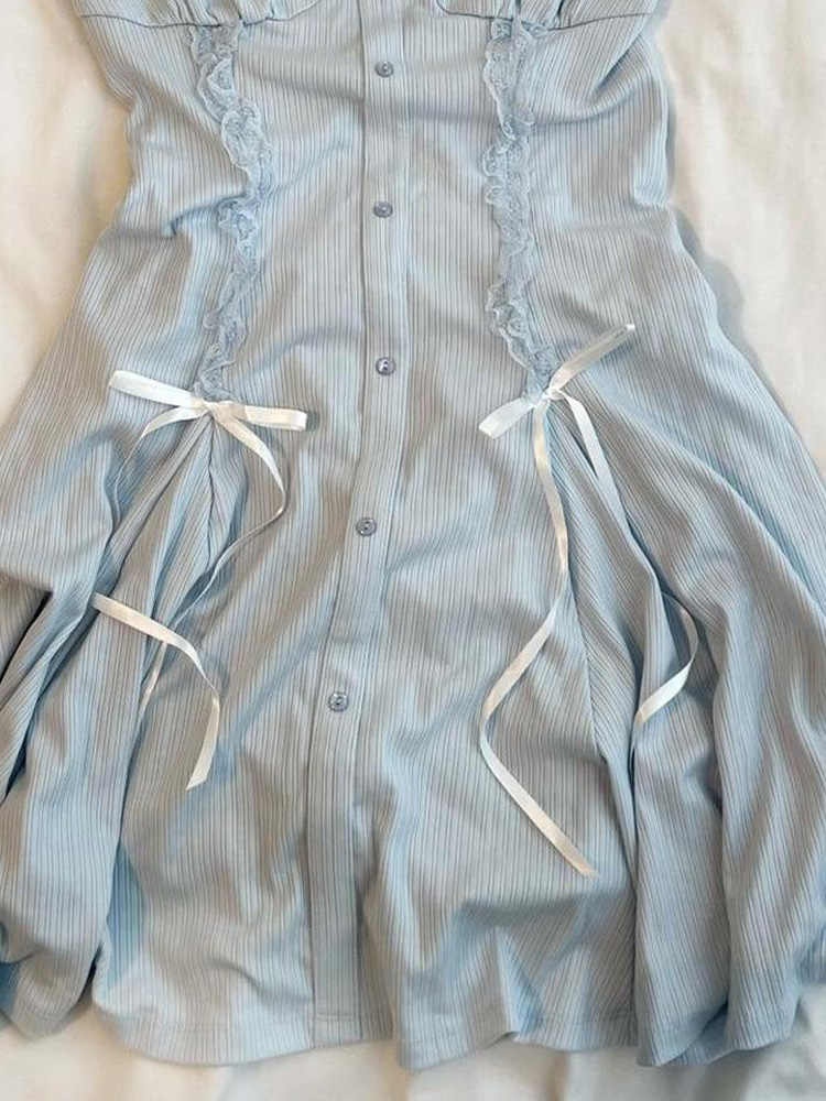 Fairy Blue Bow Straps Dress