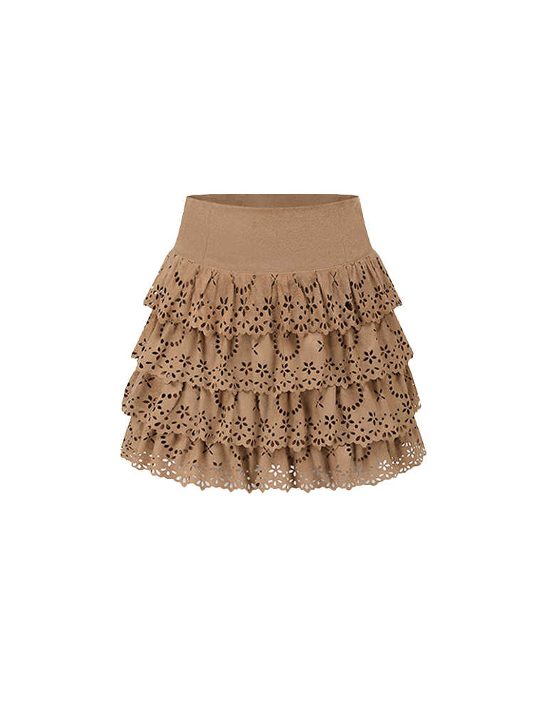 Retro Hollow Suede Fishbone Suit