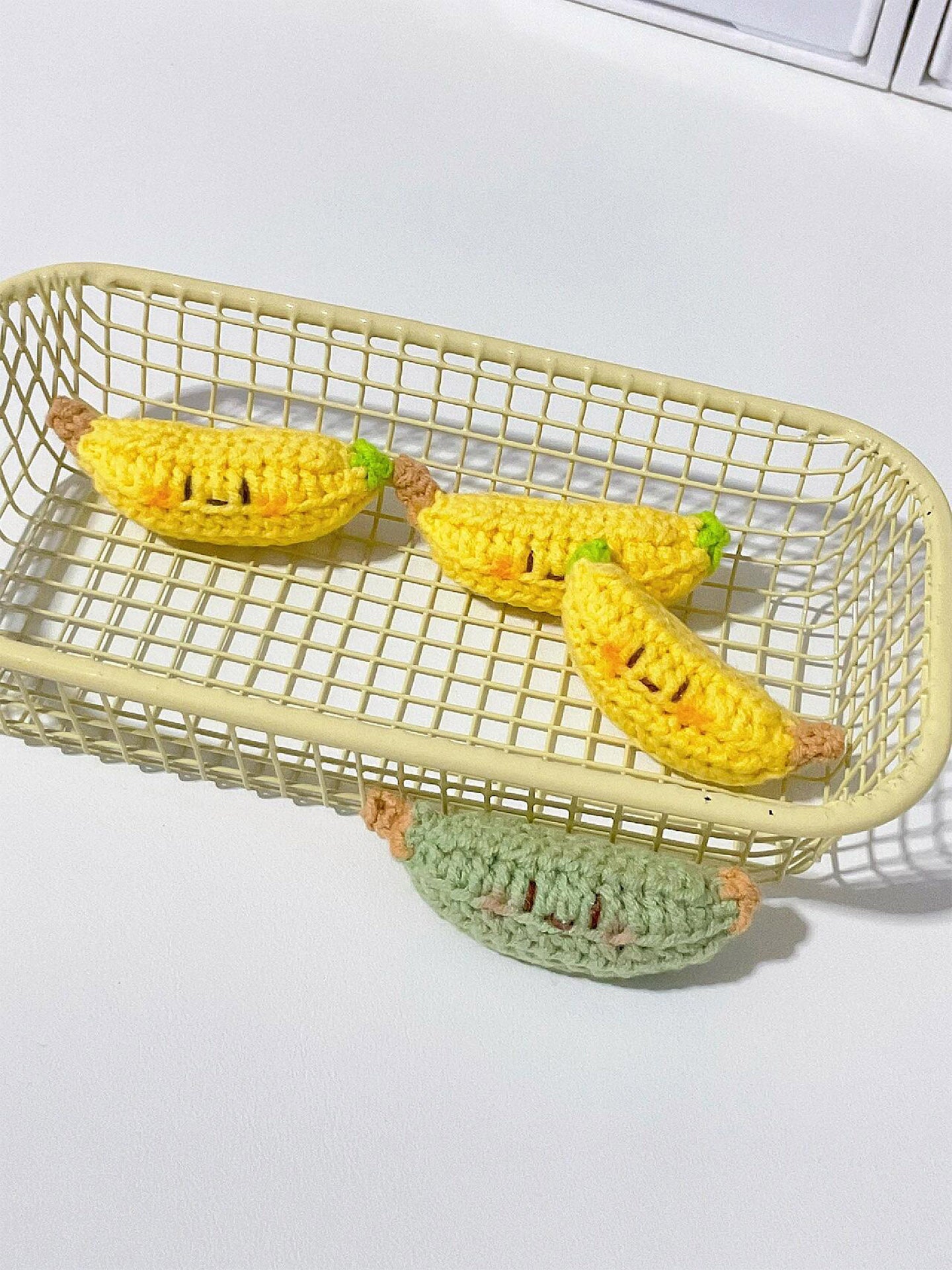 DIY woolen crochet banana pendant material package