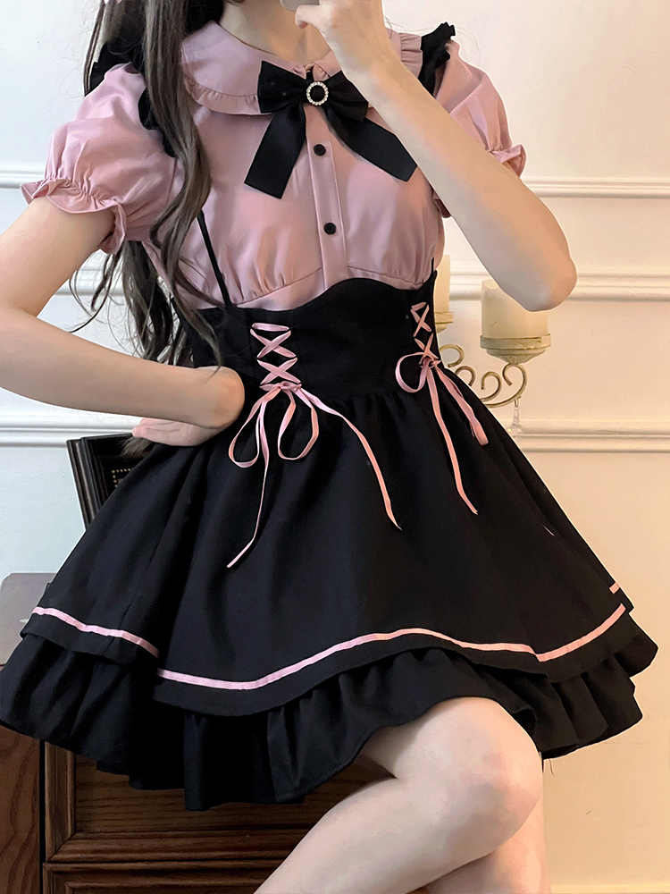 Preppy Pink Shirt Retro Suit