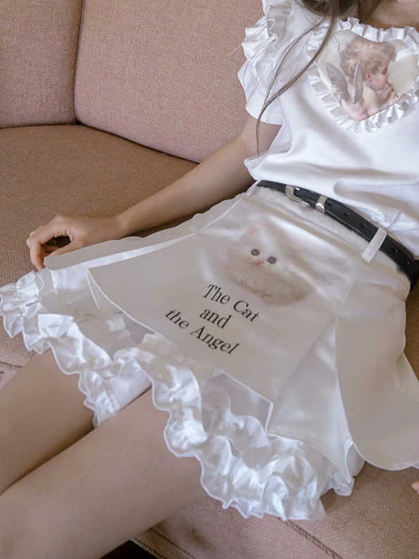 Angel Heart Cat Puffy Skirt