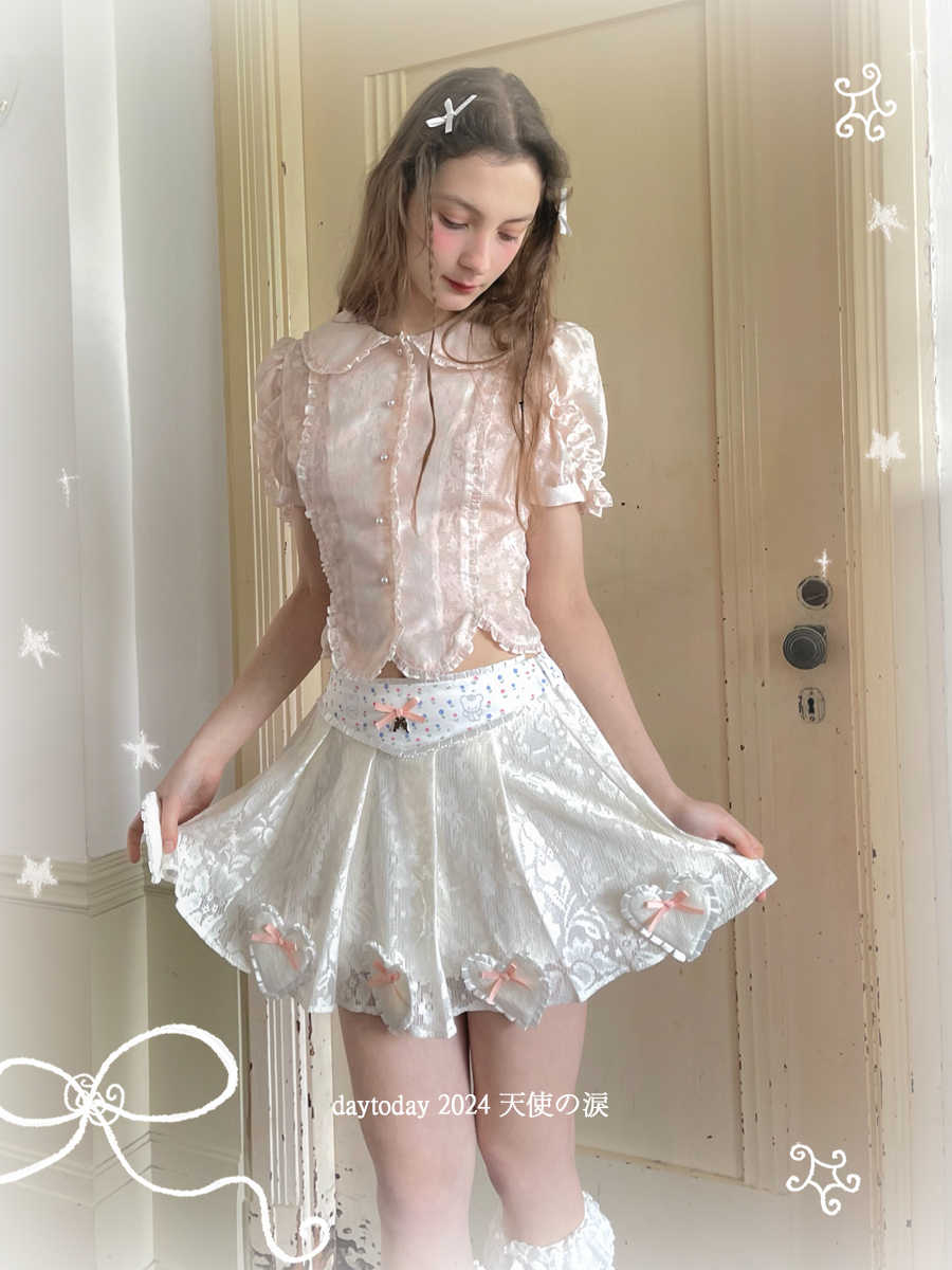 Angel's Tears Puff Sleeve Short Sleeve Shirt