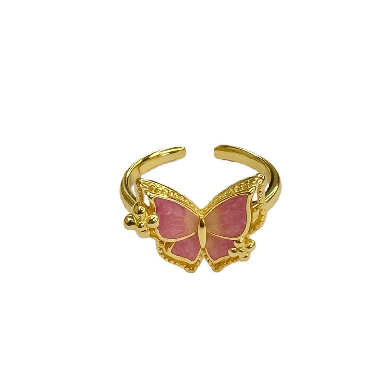 camellia butterfly kawaii ring