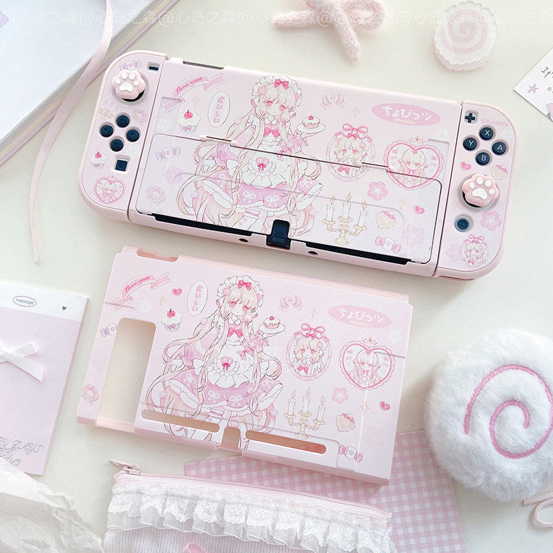 Cute pink switch oled protective case