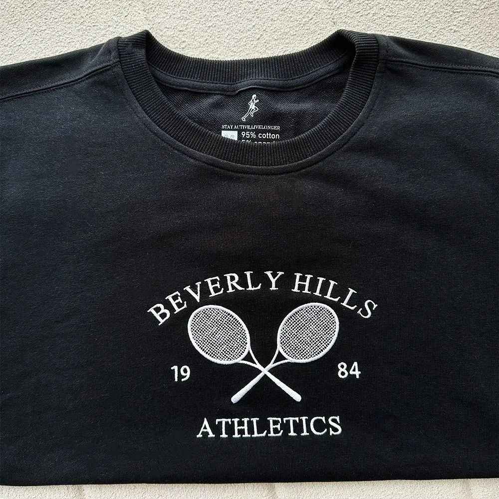 Tennis Preppy Letters Embroidered Sweatshirt