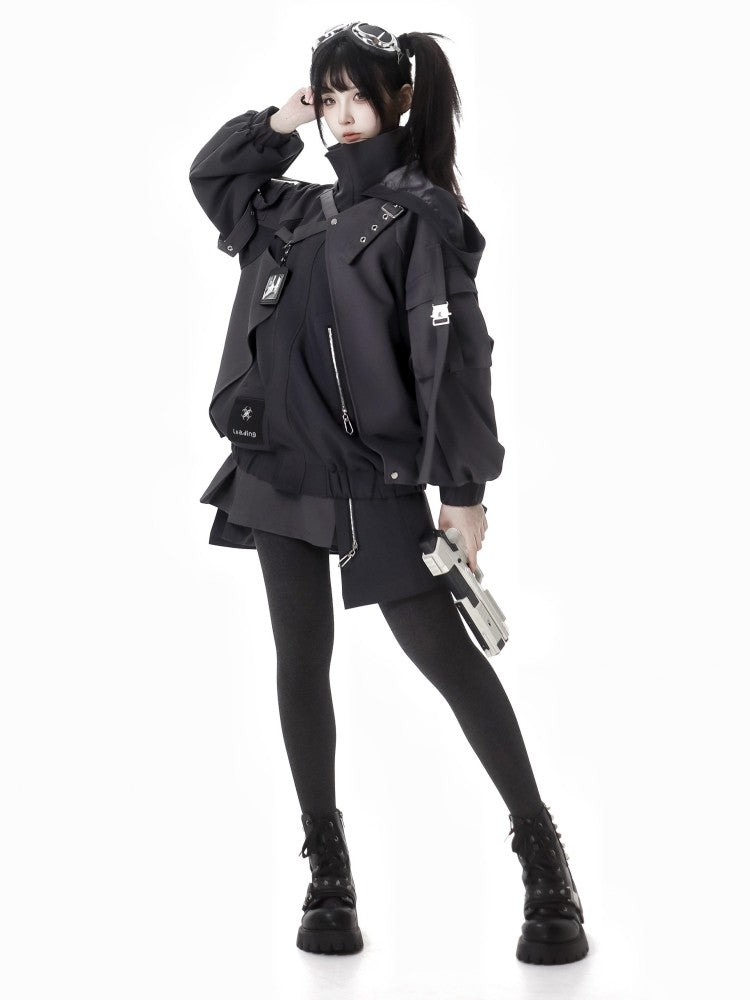 acubi black straps jacket