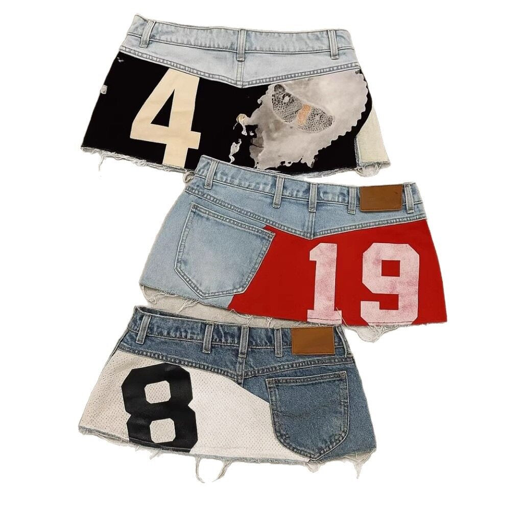 Y2K Streetwear Digital Print Paneled Mini Skirt