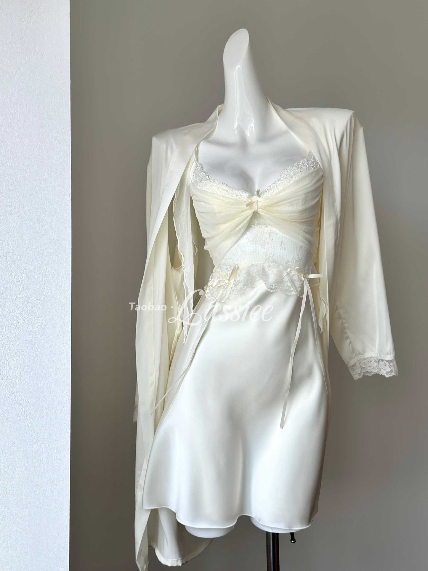 Flower Mesh Suspender Nightgown