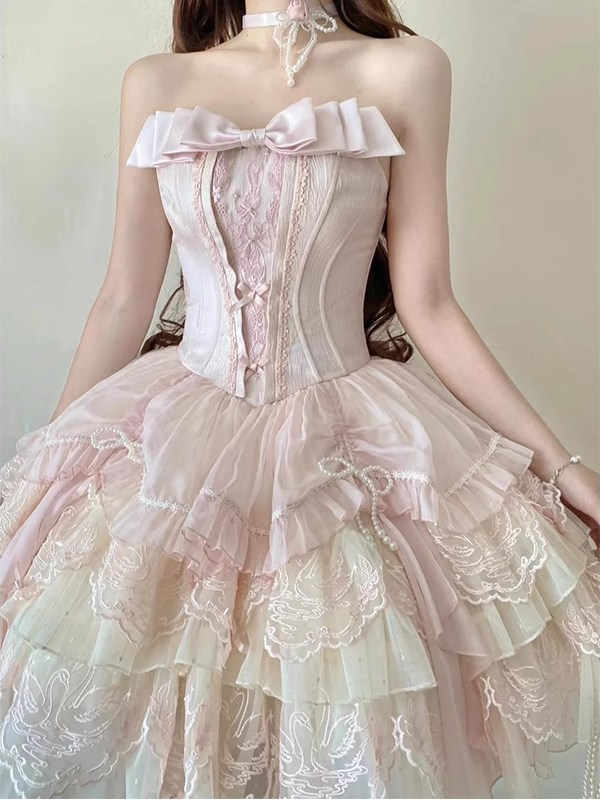 Pink Swan Ballet Lolita Dress