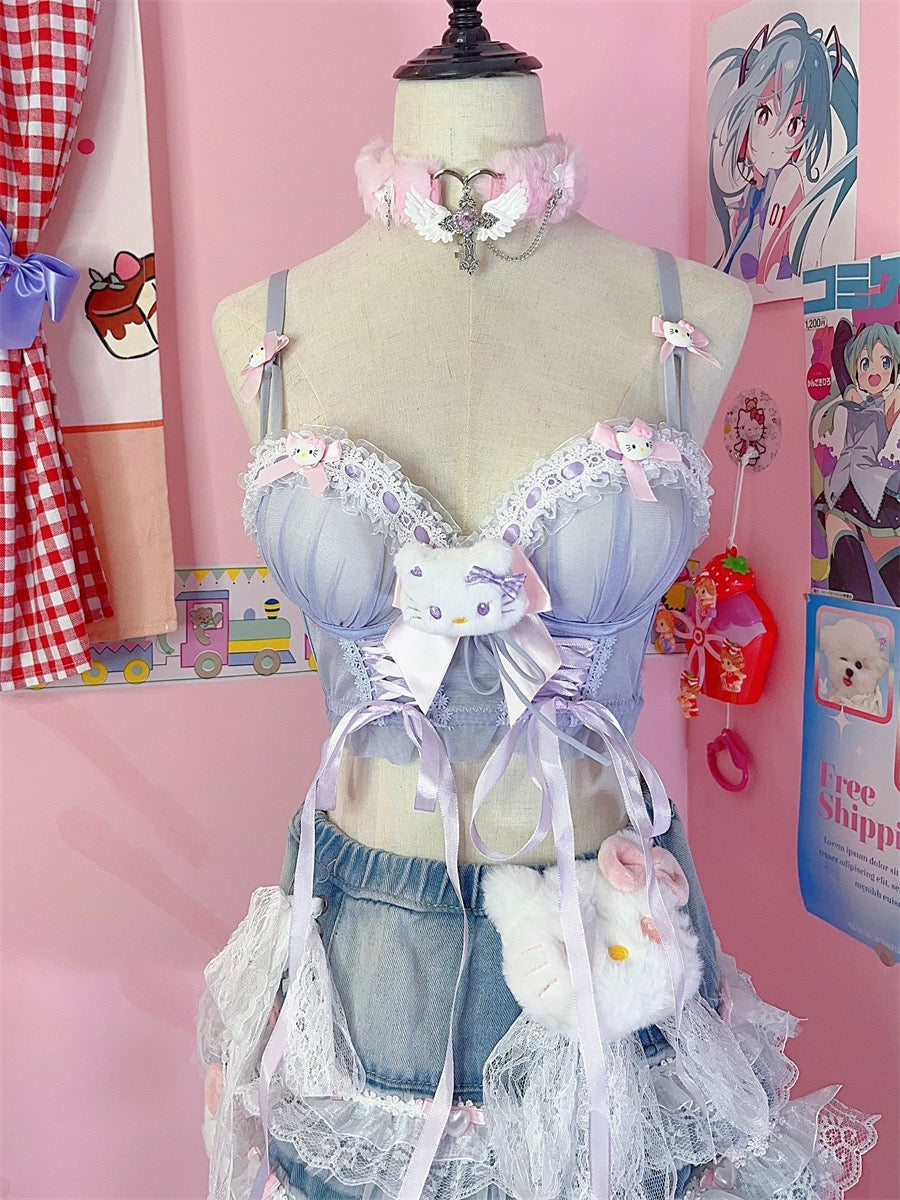 Cute bow camisole top