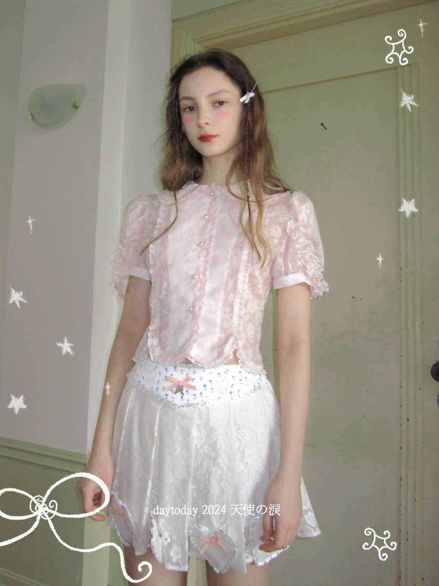 Angel's Tears Puff Sleeve Short Sleeve Shirt