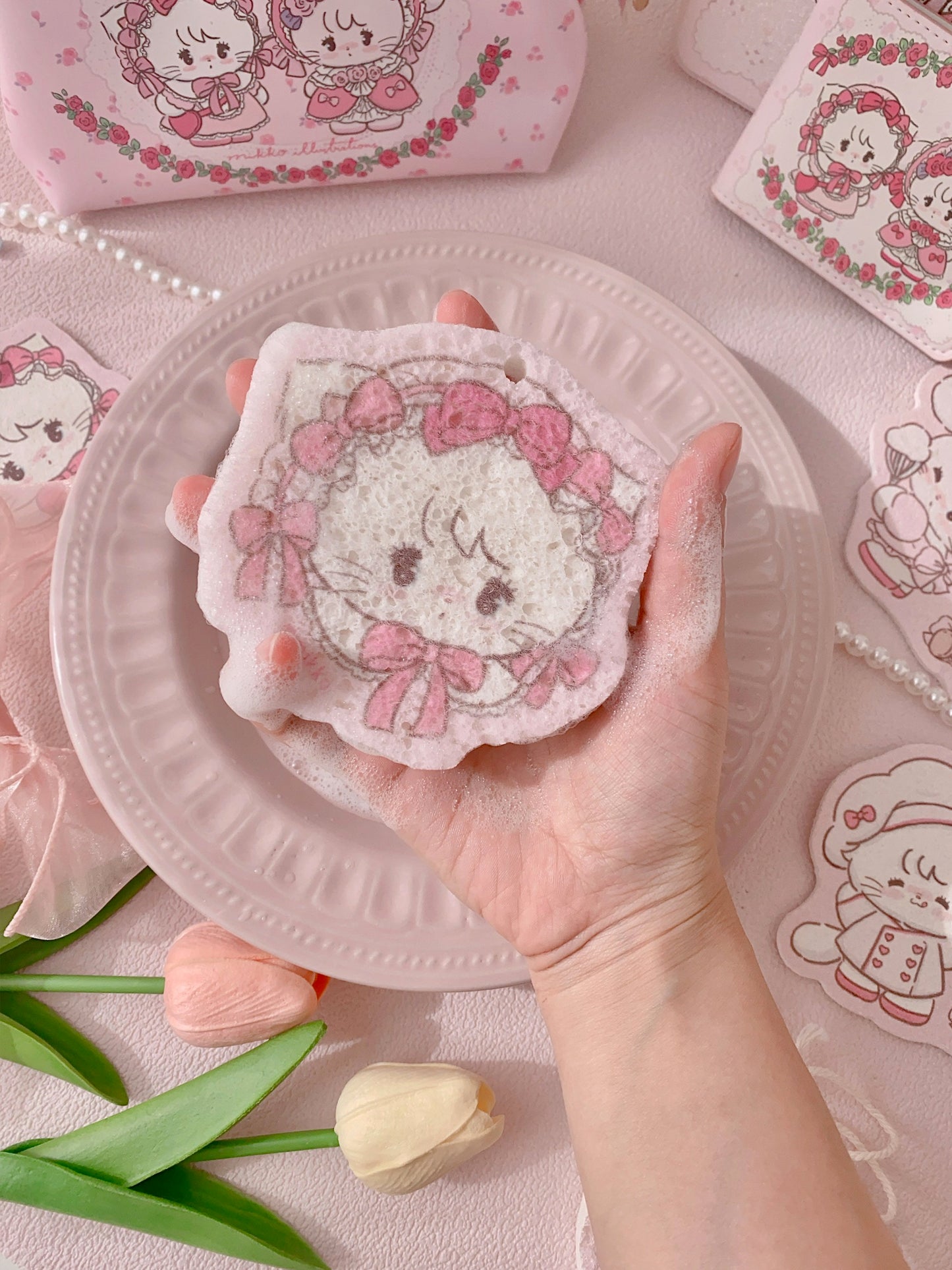 kawaii compressed wood pulp cotton