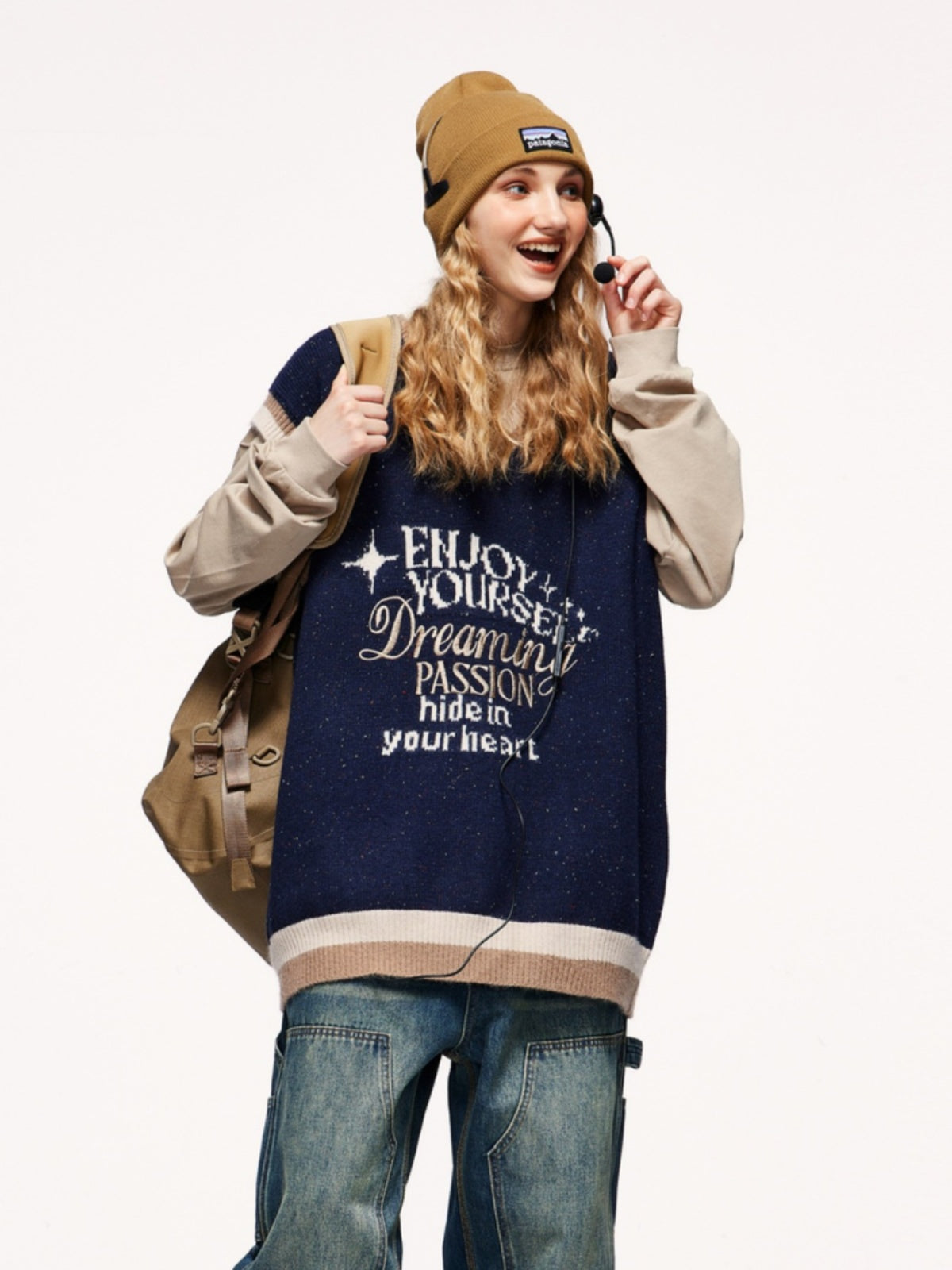 Preppy Retro Letters Knit Vest