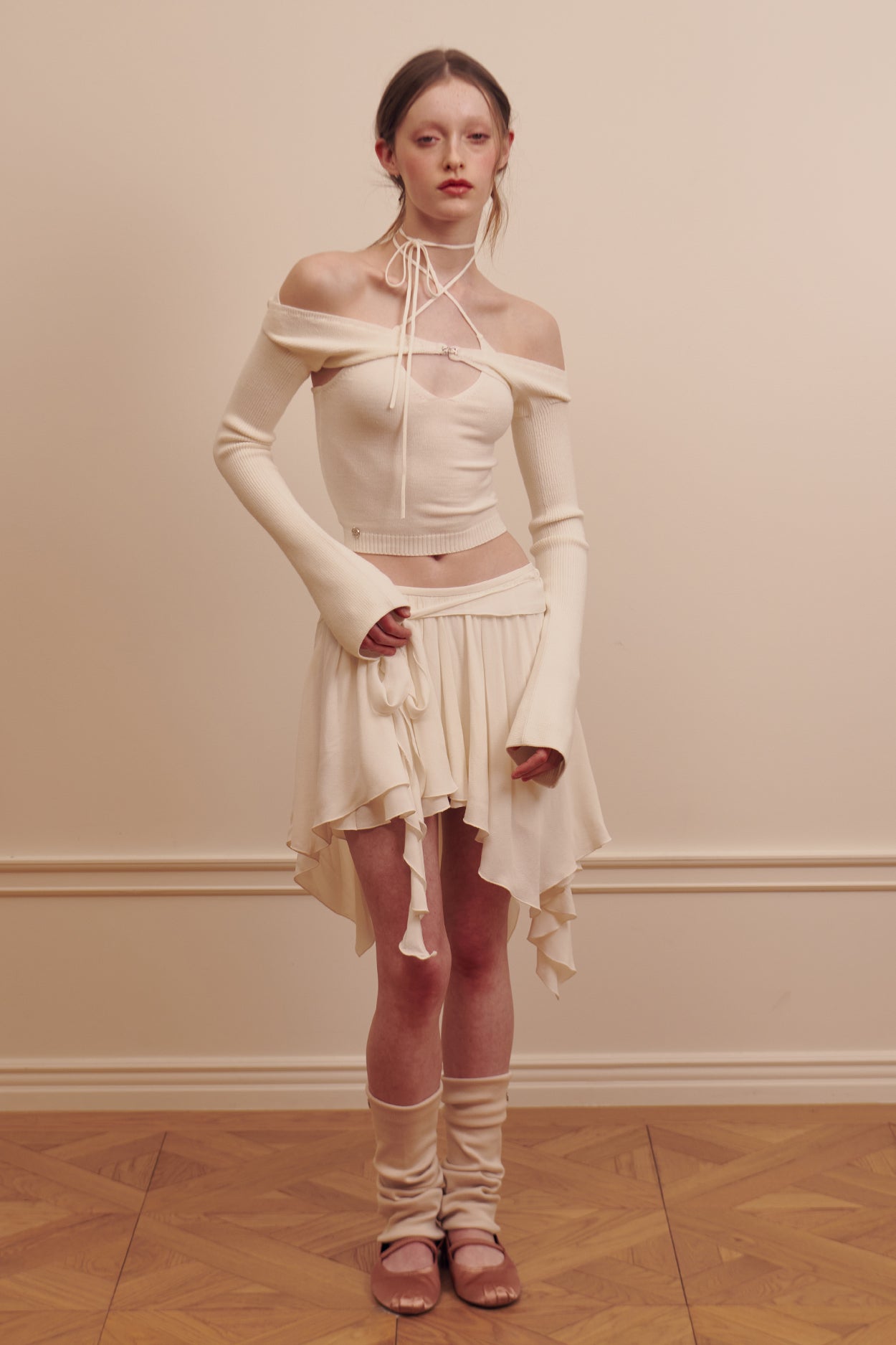 Ballet Strap Irregular Skirt
