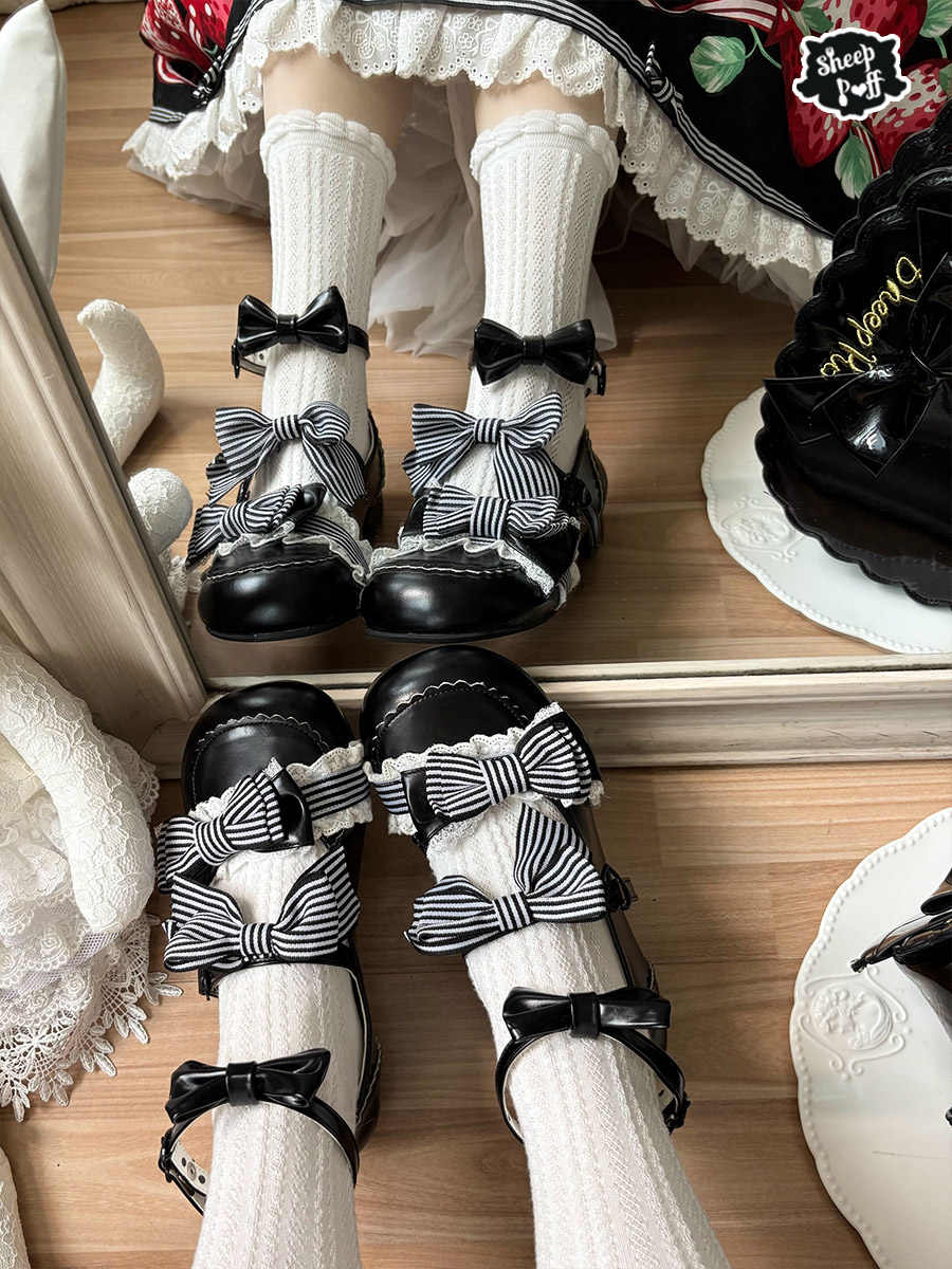Alice Puff Bows Lolita Shoes
