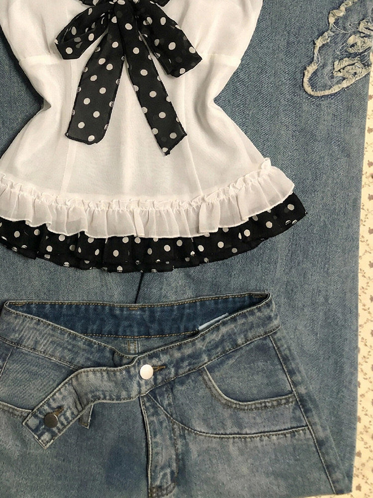 polka dots bow tank top
