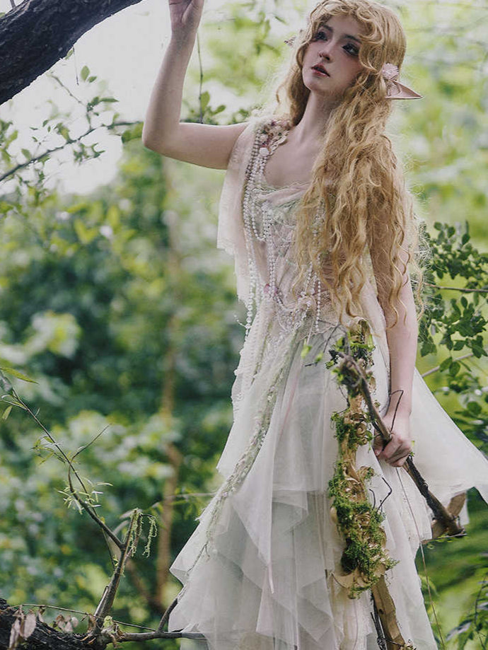 Forest Elf Pink Mesh Dress