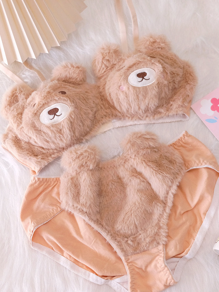 fur bear kawaii lingerie