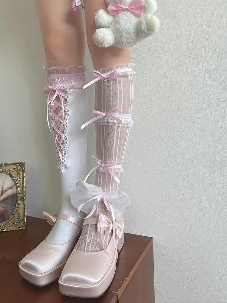 Coquette Bows Strap Lace Socks