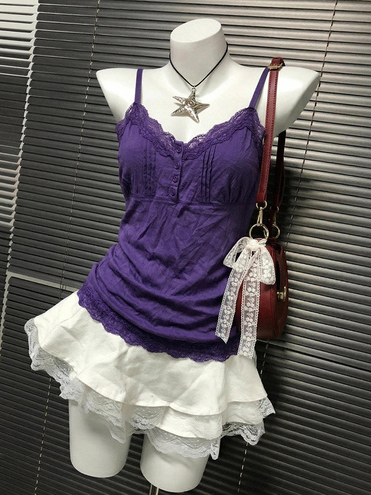 purple lace tank top