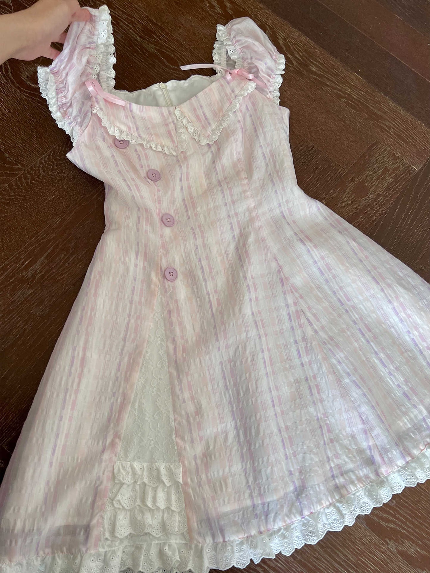 Retro Collar Plaid Dress