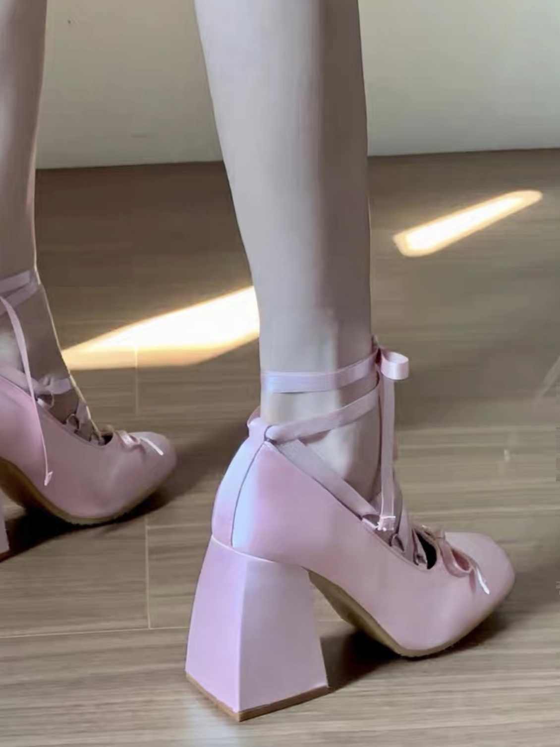 Ballet Bow Round Toe High Heels