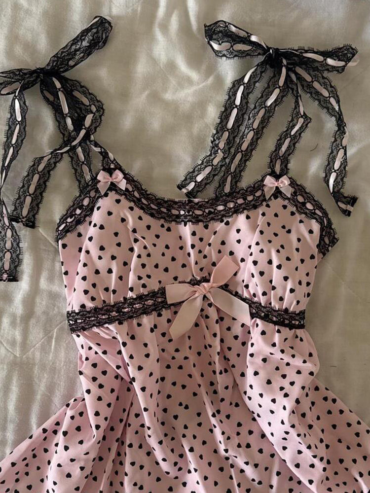 polka dot bow kawaii tank top