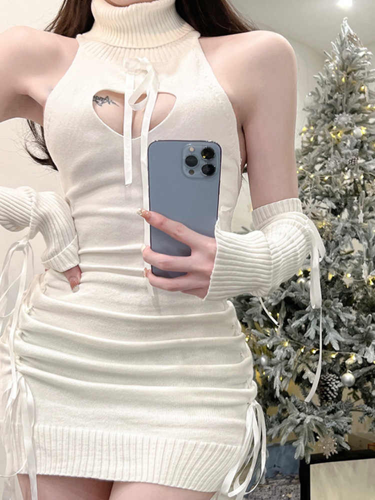 Knitted Hollow Straps Dress