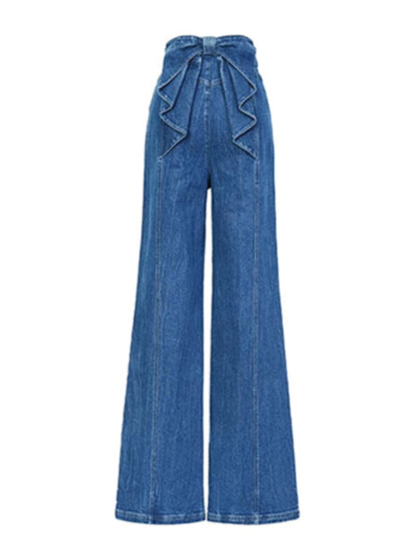 French Back Waist Bow Jeans
