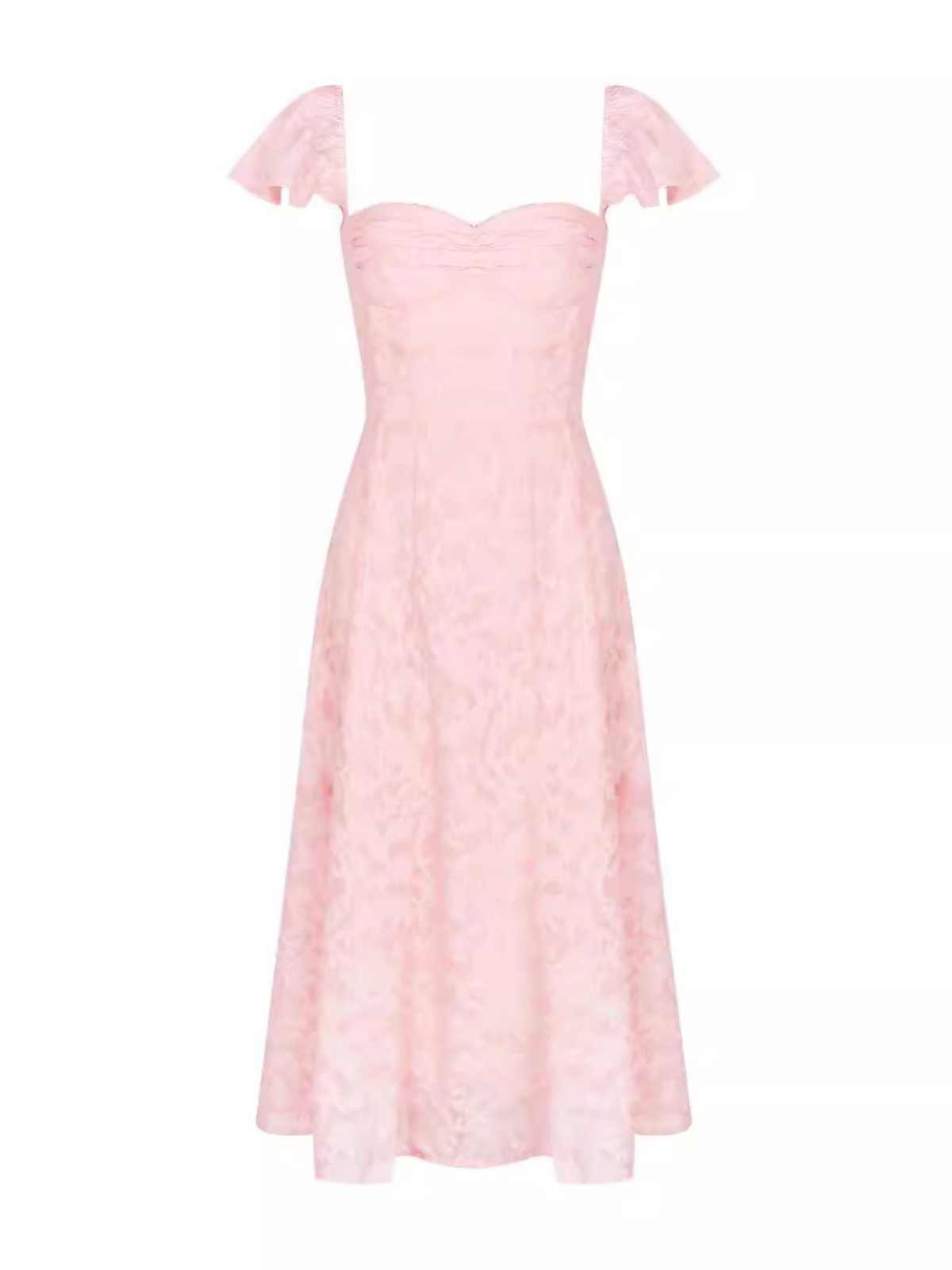 Square Collar Waist Cinched Dress