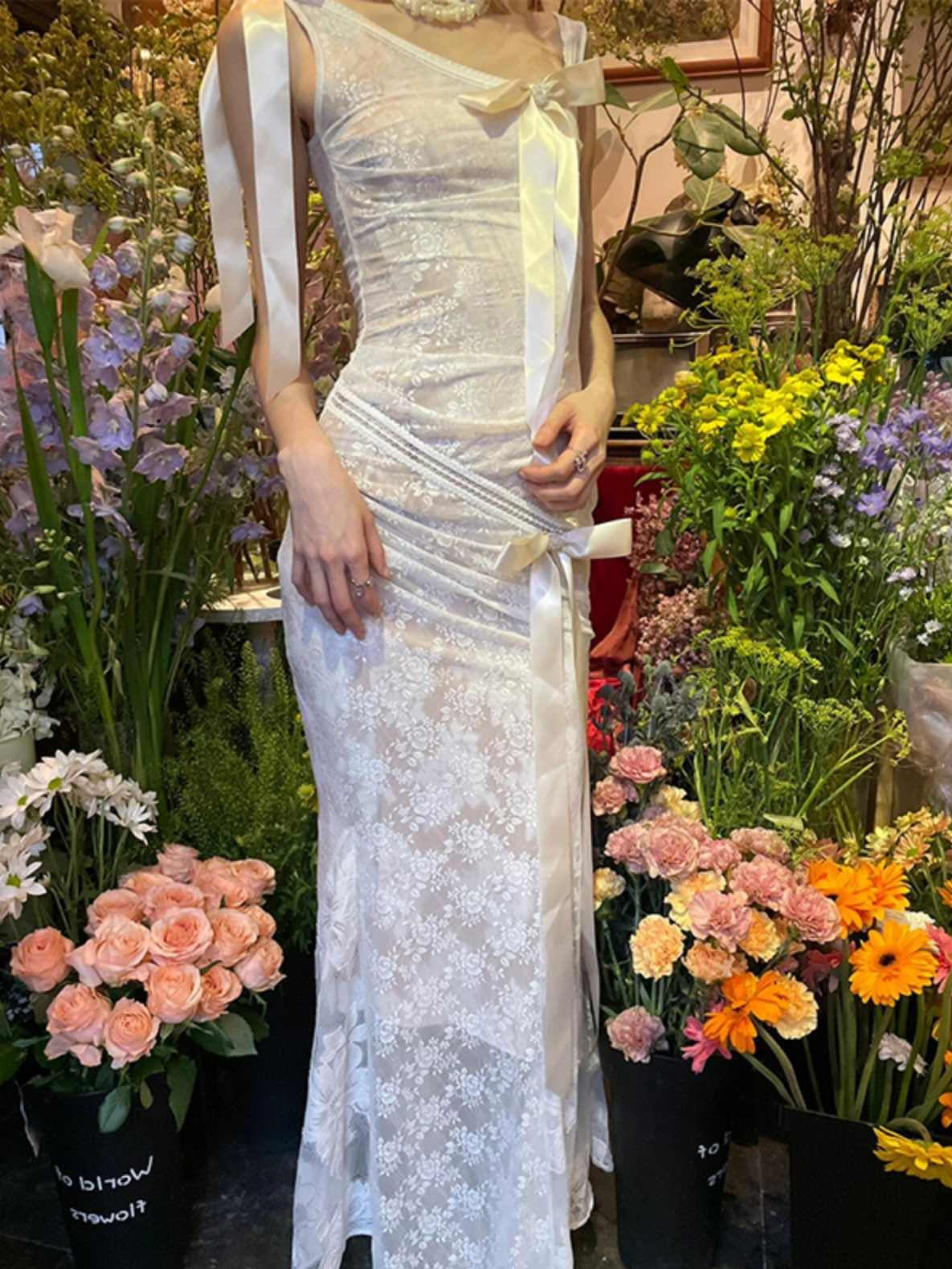 French Bow Lace Dress