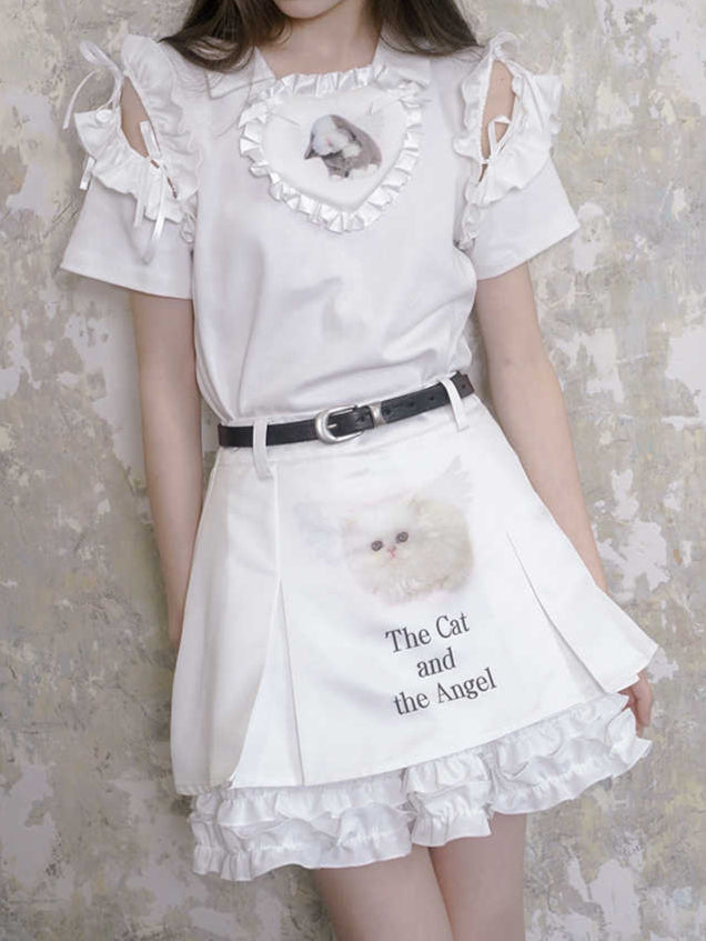 Angel Heart Cat Puffy Skirt
